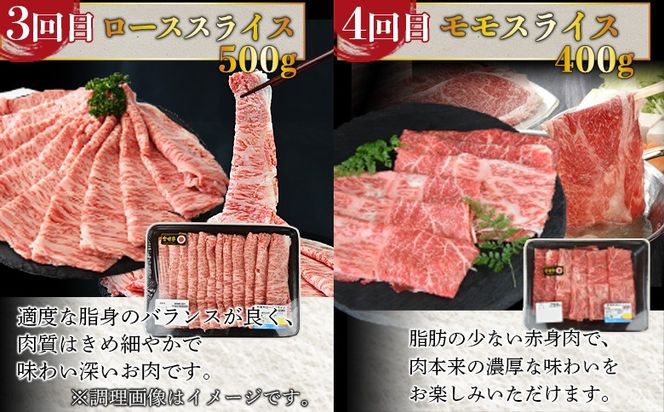 ＜6か月定期便 宮崎牛スライス 食べ比べコース＞入金確認後、1～3か月以内に第一回目発送【b0411_my_x2】