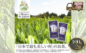 定期便 6ヶ月 お茶 煎茶 八女茶 100g×2袋 奥八女 星野村 深蒸し 高級 深蒸し 茶 星野茶 緑茶 6回 コース お楽しみ 