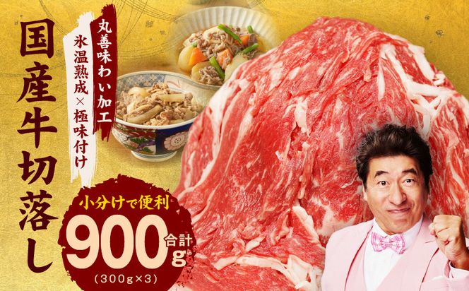 mrz0007 【TVで紹介されました！】国産牛 切り落とし 900g 小分け 300g×3P【国産 牛肉 氷温熟成×極味付け 訳あり サイズ不揃い カレー 牛丼 野菜炒め 肉じゃが 家計応援】