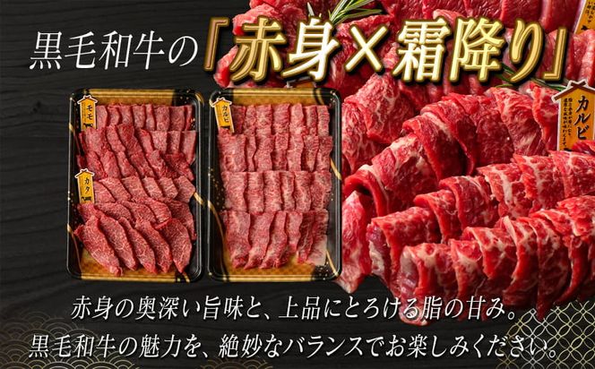 【国産黒毛和牛】モモ・カタ・カルビ焼肉セット 1kg_AC-E903