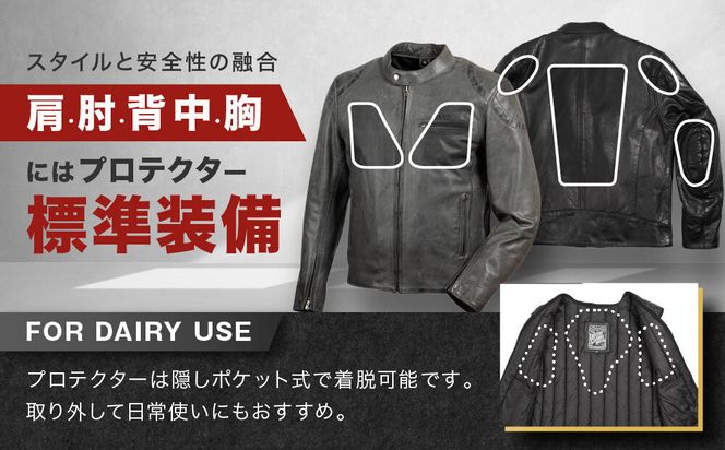 【デグナー】インナーが着脱できるレザージャケット[25WJ-1] グリーン Mサイズ｜京都 バイクギア 人気ブランド ジャケット バイク［ 牛革シングルライダース着脱式インナー中綿入りインナープロテクター 防風 保温性 ツーリング ライダー バイカー アウトドア おしゃれ かっこいい 人気 おすすめ 送料無料 ふるさと納税 ］ 261009_A-JR196VC07