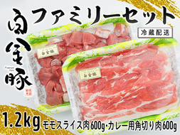 白金豚ファミリーセットA（1.2kg）（モモスライス・カレー用角切り）  【561】