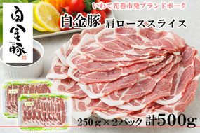 白金豚カタローススライス250ｇ×2　焼肉・しょうが焼き用 冷蔵【1353】
