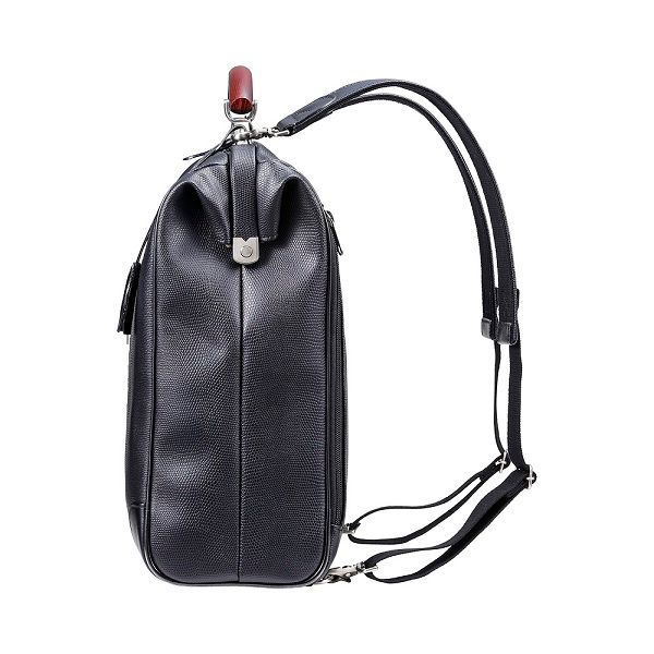 【高島屋選定品】豊岡鞄 YOUTA LIZARD 3way 縦ダレスL (YK3) ブラック / 木和田正昭商店 ダレスバッグ メンズ レディース 縦型 バッグ ショルダー リュック A4ファイル対応