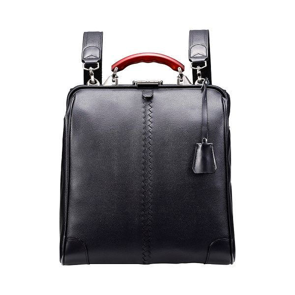 【高島屋選定品】豊岡鞄 YOUTA LIZARD 3way 縦ダレスL (YK3) ブラック / 木和田正昭商店 ダレスバッグ メンズ レディース 縦型 バッグ ショルダー リュック A4ファイル対応