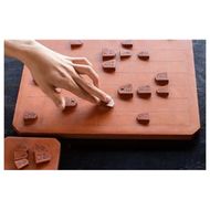 牛革 将棋（彫り駒、盤、駒置き）セット　暁作　522012