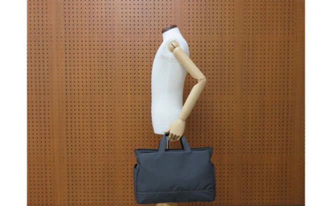エコステップボストンバッグ (No.1599-03) チャコールグレー / 木和田 ボストンバッグ 軽量 撥水 ポリエステル ポケット ショルダーベルト付き 高級 かばん カバン バッグ 鞄 手作り メンズ レディース 日本製