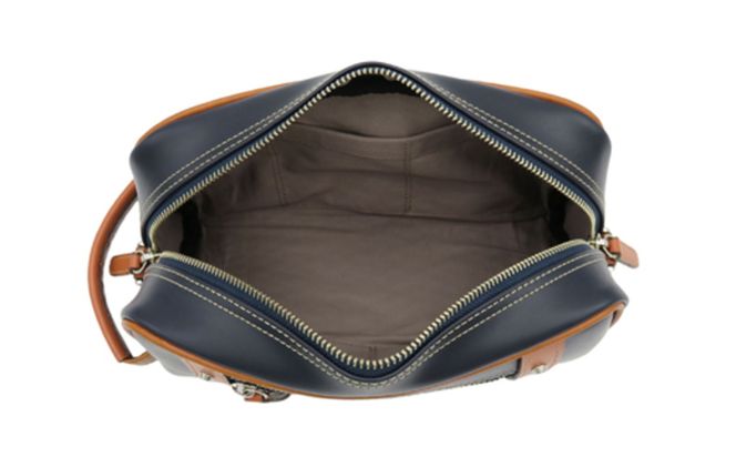 パトリックポーチショルダー (No.3895-60) ネイビー / 木和田 ポーチ ショルダーバッグ 2WAYバッグ 収納力 本革 ショルダーベルト付き 底鋲 重厚感 高級 かばん カバン バッグ 鞄 手作り メンズ レディース 日本製