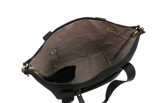 エビータシンプルトート (No.4001-01) ブラック / 木和田 トートバッグ 軽量 撥水 ナイロン 肩掛け 手提げ A4サイズ 高級 かばん カバン バッグ 鞄 手作り メンズ レディース 日本製