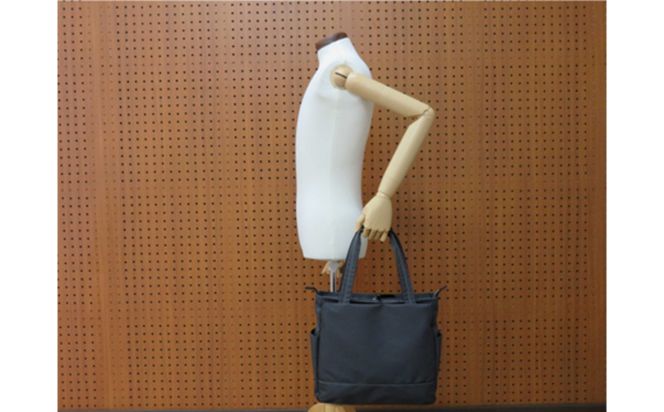 エコステップ肩掛けトート (No.4005-03) チャコールグレー / 木和田 トートバッグ 軽量 撥水 ポリエステル ポケット 高級 かばん カバン バッグ 鞄 手作り メンズ レディース 日本製