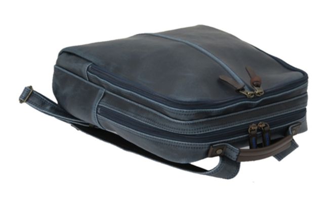 レトロリュック (No.4990-60) ネイビー / 木和田 リュック リュックサック 2層式 仕分け収納 白化合皮 ポケット ペットボトルホルダー 高級 かばん カバン バッグ 鞄 手作り メンズ レディース 日本製