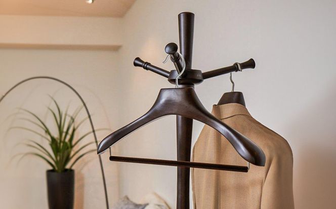 ナカタハンガー John Pole Hanger ジョン・ポールハンガー / ポール ハンガー 高さ 175cm スモークブラウン 木製 中田工芸 ハンガーフック 帽子掛け 洋服掛け 収納 スリム シンプル モダン インテリア 家具 おしゃれ 高級 クローク オフィス レストラン