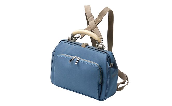 豊岡鞄 for the blue ミニダレスバッグ 3701 ドルフィンブルー / 足立 ダレスバッグ コンパクト 3WAY 手提げ リュック ショルダーバッグ タブレット 収納 レディース メンズ バッグ カバン 鞄