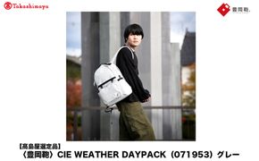 【高島屋選定品】豊岡鞄 CIE WEATHER DAYPACK (071953) グレー / 木和田正昭商店 撥水 ビジネス ストリート A4ファイル対応 ノートPC収納 通勤 メンズ レディース リュック バックパック リュックサック