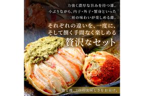 【蟹の匠 魚政】プレミアムズワイガニ 雌雄の甲羅盛り 夫婦宝船（めおとたからぶね） 特大セット(2026年1月～発送)　UO01275