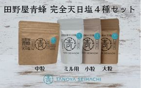 【四国一小さなまちのお塩】 塩職人 田野屋青蜂　完全天日塩４種セット 