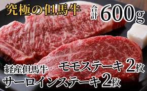 《12/21まで年内発送》【但馬牛 経産牛 ステーキ 食べ比べ サーロイン150g×2 モモ150g×2 合計4枚 600g】経産但馬牛 ステーキ おすすめ 但馬牛 希少部位 牛肉 ブランド 和牛 冷凍 産地直送 但馬 神戸 兵庫県 香美町 村岡 牛将 村岡ファームガーデン 02-29