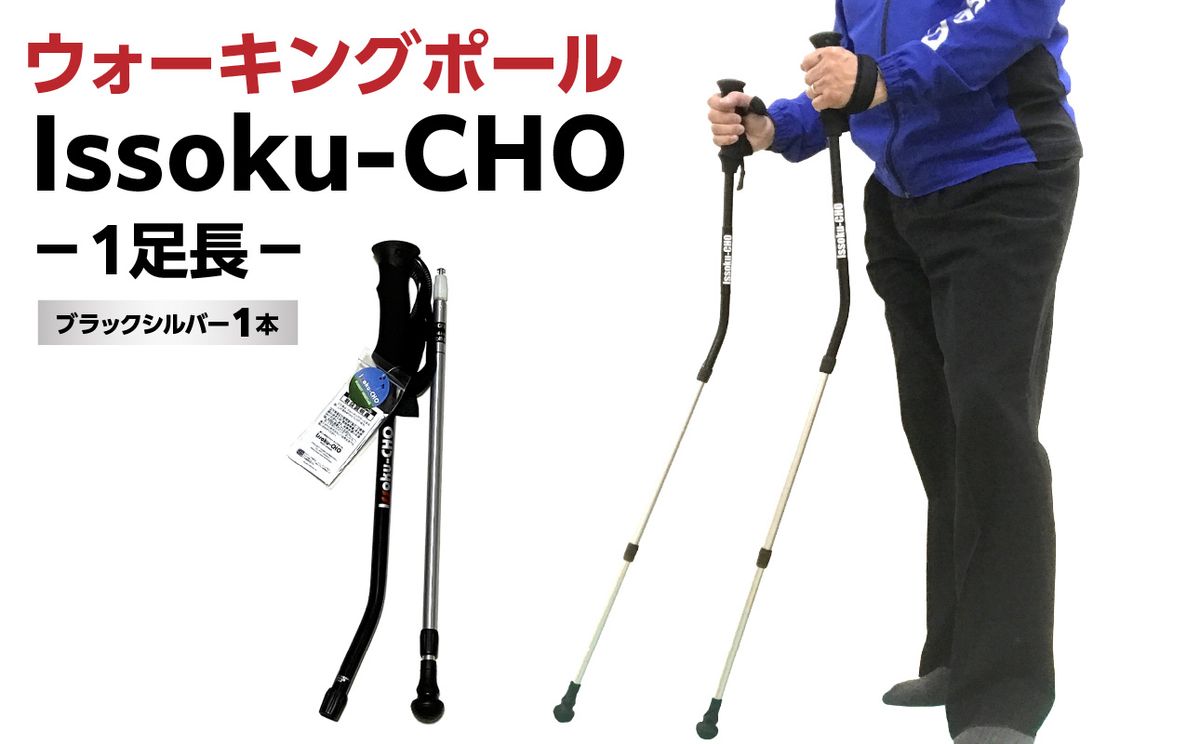 [R17007-K][敬老の日ギフト]ウォーキングポール Issoku-CHO(1足長) ブラックシルバー 1本[9ガツ15ニチオトドケ]