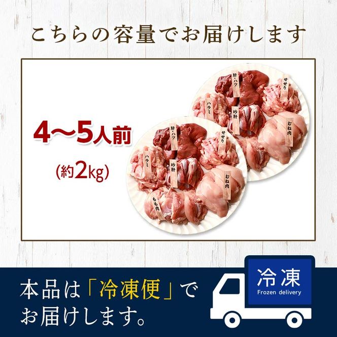 産地直送！恵那どりの鶏焼セット 計2kg（4～5人前）冷凍 F4N-2405
