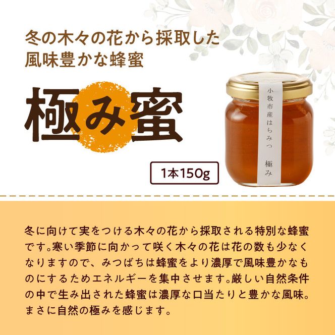 ＜国産＞新蜜＆極み 桃畑で作った完熟非加熱はちみつ2種（150g×2個）【愛知県小牧市】 [055A14]