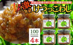 激辛国産青唐辛子味噌 「けつっこわし」 【100ｇ×4本】辛くておいしい無添加合わせ味噌 辛いもの好き必見  美味 人気 癖になる旨さ 送料無料 山梨県 丹波山村【tab0223-204】